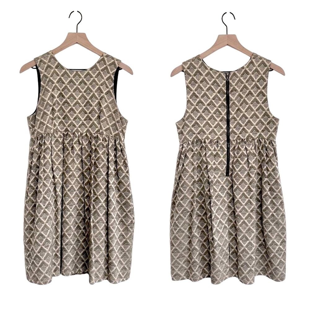 Jenni Kayne Green and Gold Sleeveless Mini Dress Size 6